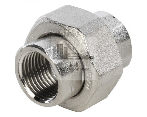 Разъемное соединение внутренняя / внутренняя 1/2 (американка) с конусным присоединением, никелированное