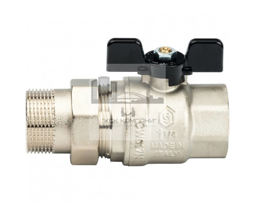 Кран шаровой полнопроходной ВР/НР 1 1/4 американка, ручка бабочка