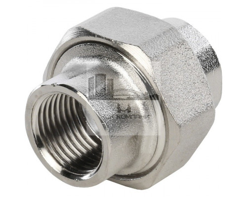 Разъемное соединение внутренняя / внутренняя 1/2 (американка) с конусным присоединением, никелированное