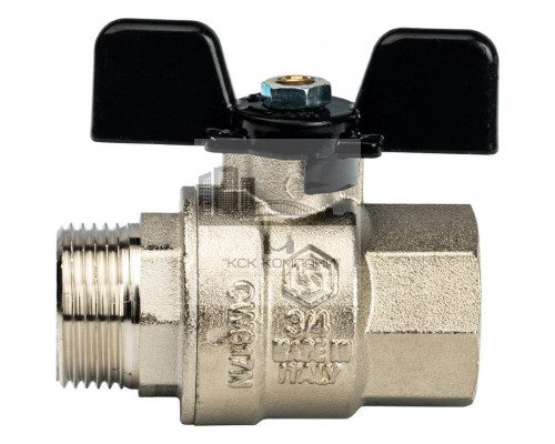 Кран шаровой полнопроходной ВР/НР 3/4, ручка бабочка