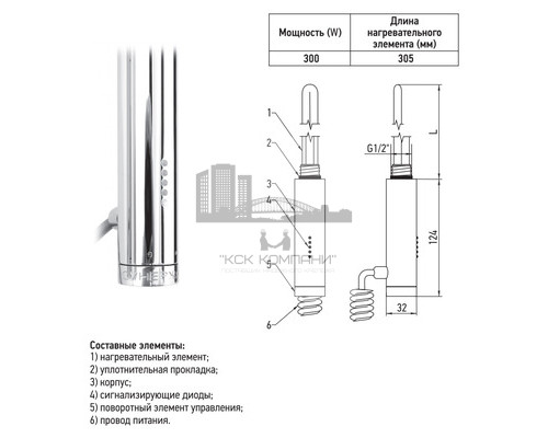 Электрический полотенцесушитель Сунержа Нюанс 1200 R 00-5843-1253 (Sunerzha)