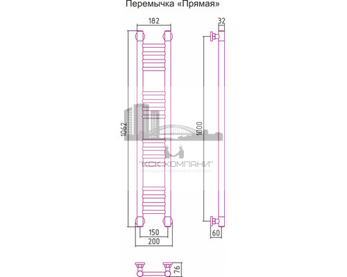 Водяной полотенцесушитель Сунержа Богема+ 1000x150 прямая 00-0220-1015 (Sunerzha)
