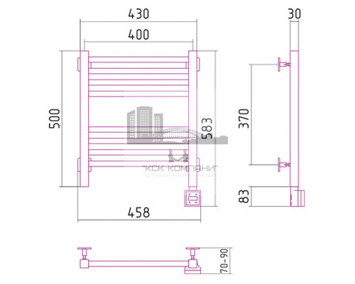 Электрический полотенцесушитель Сунержа Модус 500x400 R 00-0521-5040 (Sunerzha)