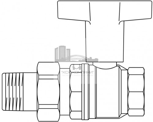 Кран шаровый 1/2 НГ с американкой маховик пластмассовый 1075704