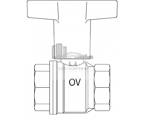 Кран шаровый 1 1/4 ВВ маховик пластмассовый 1077110