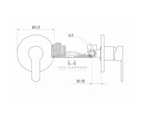 Смеситель для душа GZ5102-D встраиваемый круглый SERENITY
