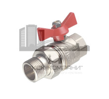 Кран шаровой латунный Base (VT.227.N.06) 1 ВР(г) х 1 НР(ш) бабочка с полусгоном прямой