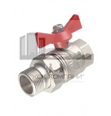 Кран шаровой латунный Base (VT.227.N.06) 1 ВР(г) х 1 НР(ш) бабочка с полусгоном прямой