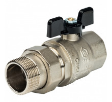 Кран шаровой полнопроходной ВР/НР 1 1/4" американка, ручка бабочка 