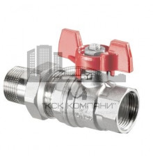 Кран шаровый 3/4" НГ с американкой маховик из алюминия 