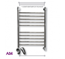 Полотенцесушитель электрический ЭРАТО А34 ВП 1200x500, с верхней полкой (Erato)