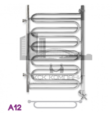 Полотенцесушитель водяной ЭРАТО А12 БП 500x500, с боковым подключением (Erato)