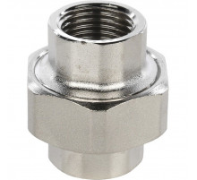 Разъемное соединение внутренняя / внутренняя 1/2" (американка) с конусным присоединением, никелированное