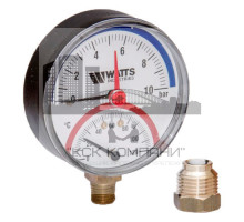 Термоманометр радиальный 80 мм F+R828 (TMRP) 10 бар (Ваттс)
