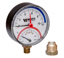 Термоманометр радиальный 80 мм F+R828 (TMRP) 10 бар (Ваттс)