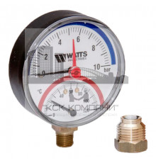 Термоманометр радиальный 80 мм F+R828 (TMRP) 10 бар (Ваттс)