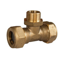 Тройник наружная резьба 15х1/2"х15 для гофрированных труб