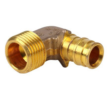 Угольник переходник 1023020 Q&E с наружной резьбой латунь 20x1/2"НР (Упонор)