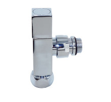 Вентиль запорный угловой квадратный для полотенцесушителя 3/4" ВР × 1/2" НР