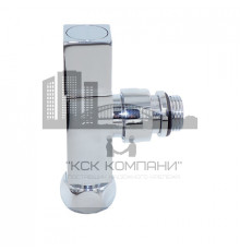 Вентиль запорный угловой квадратный для полотенцесушителя 3/4" ВР × 1/2" НР