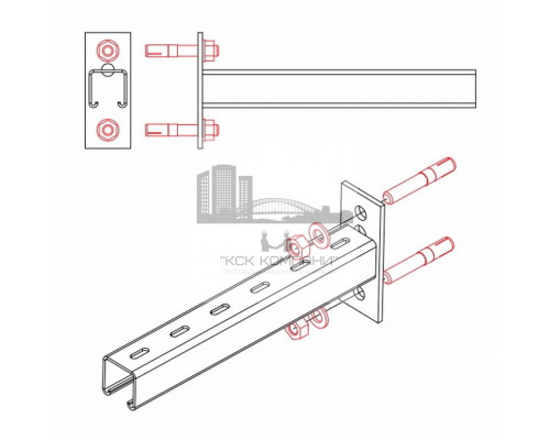 MS 100-900 B Кронштейн консольный для малых и средних нагрузок