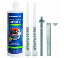 R-KEM II Химический анкер (полиэстровая смола) без стирола  с резьбовыми шпильками для оснований из полнотелого и пустотелого кирпича