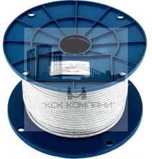 Трос стальной в изоляции PVC 5/6мм 6х7+FC (100м)