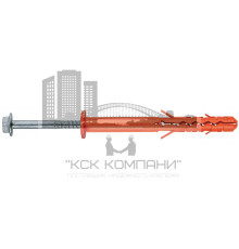 MBRK-STB Дюбель фасадный с бортиком со стопорным шурупом с прессшайбой (оцинкованная сталь) 10х60