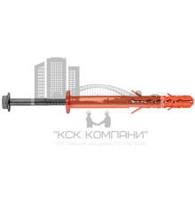 MBRK-STBf Дюбель фасадный с бортиком со стопорным шурупом с прессшайбой (горячеоцинкованная сталь или ТДЦ) 10х60