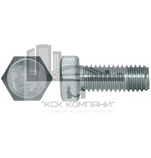 Болт с шестигранной головой по DIN 933, оцинкованная сталь, класс прочности 8.8 M6х30