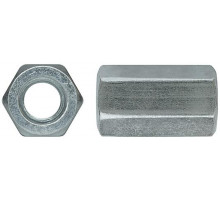 Гайка переходная длинная по DIN 6334, оцинкованная сталь, класс прочности 5 M8х24