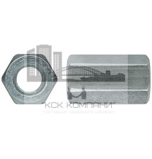 Гайка переходная длинная по DIN 6334, оцинкованная сталь, класс прочности 5 M8х24