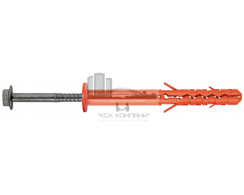 MBRK-STBf Дюбель фасадный с бортиком со стопорным шурупом с прессшайбой (горячеоцинкованная сталь или ТДЦ) 10х80