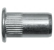 Сталь Заклепка с внутренней резьбой, цилиндрический бортик, с насечкой, закрытая                         - Размер, мм: М10x25,4