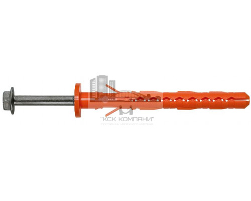 MBK-STBf Дюбель фасадный с бортиком со стопорным шурупом с прессшайбой (горячеоцинкованная сталь или ТДЦ) 10х140