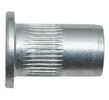 Сталь Заклепка с внутренней резьбой, цилиндрический бортик, с насечкой                         - Размер, мм: М6x16,5