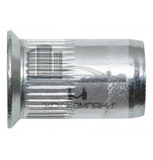 Сталь Заклепка с внутренней резьбой, потайной бортик, с насечкой                         - Размер, мм: М4x11,0