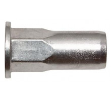 Нерж. сталь Заклепка с внутренней резьбой, цилиндрический бортик, шестигранная ½, закрытая                         - Размер, мм: М5x18,0