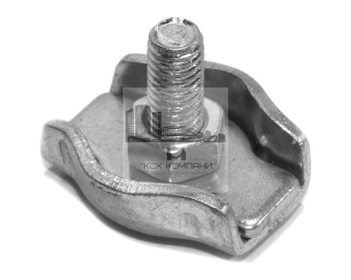 Зажим троса (каната) одинарный 4 мм, Simplex, стальной