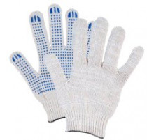 Перчатки Люкс х/б с ПВХ точка 60-62 гр