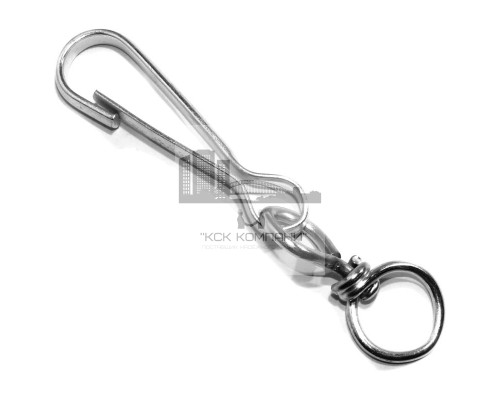 Карабин пружинный тип 125 (DIN4293) 80 мм c вертлюгом