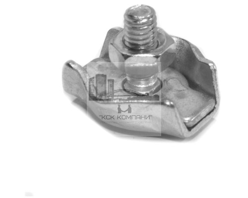 Зажим троса (каната) одинарный 2 мм, Simplex, стальной