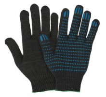 Перчатки черные Стандарт х/б с ПВХ точка 48-50 гр