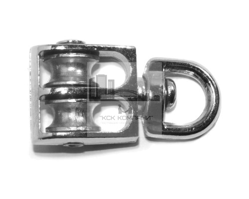 Двойной блок с металлическим диском (шкивом) 1/2 15 мм для троса