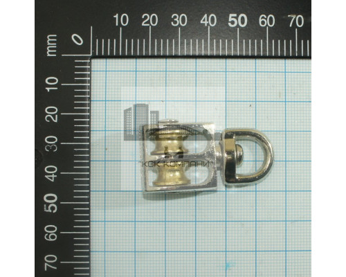 Двойной блок с металлическим диском (шкивом) 1/2 15 мм для троса