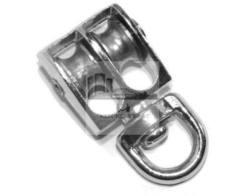 Двойной блок с металлическим диском (шкивом) 1/2 15 мм для троса