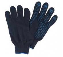 Перчатки двойные полушерстяные черные 100-114гр