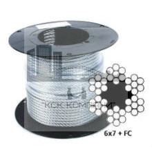 Трос оцинкованный стальной d. 6мм DIN 3055 (6x7+FC)
