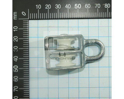 Двойной блок с пластиковым диском (шкивом) 3/4 20 мм