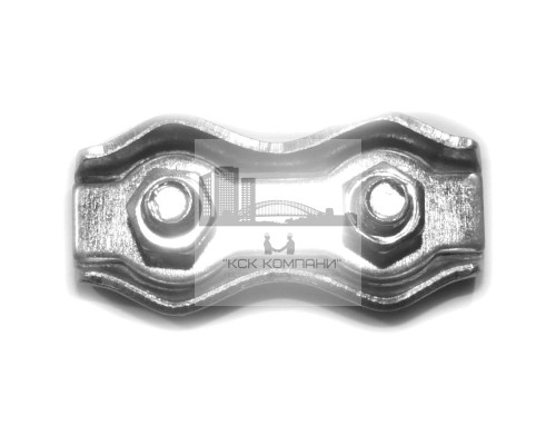 Зажим троса (каната) двойной 4 мм, Duplex, стальной